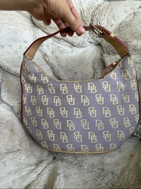 DB Monogram Crescent Shoulder Bag